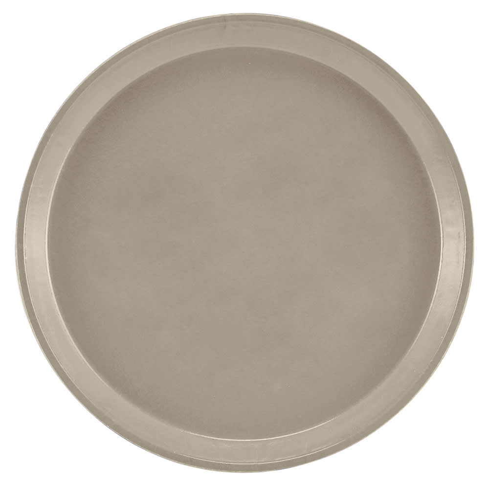 Cambro 1200104 12" Round Serving Camtray -  Fiberglass, Desert Tan