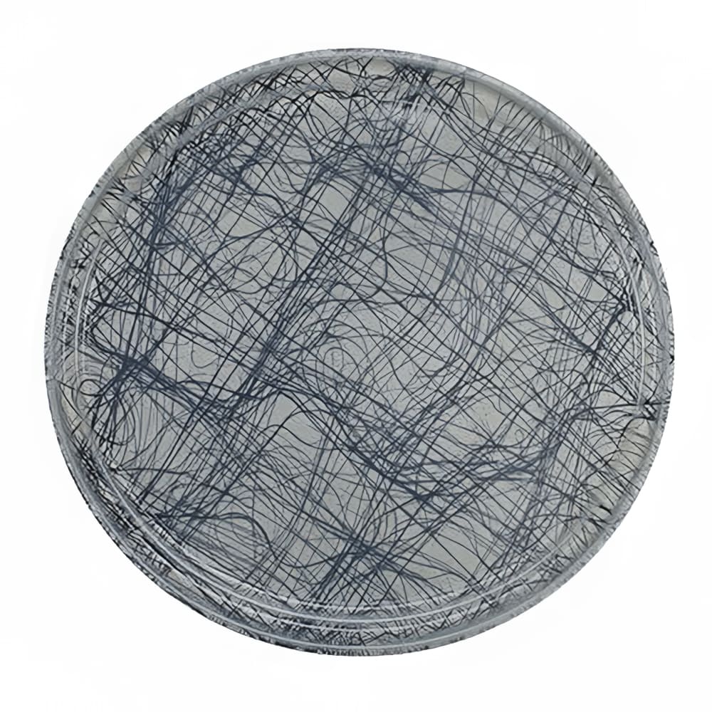 Cambro 1200277 12" Round Serving Camtray - Fiberglass, Swirl Gray