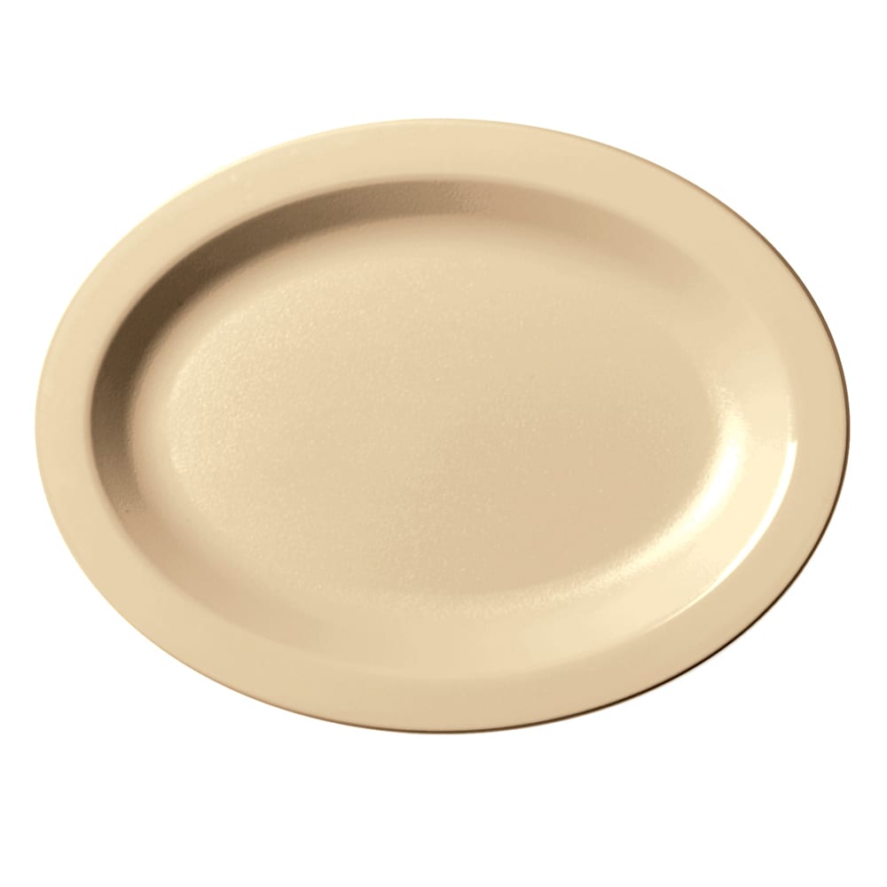 Cambro 120CWP133 12" x 9" Oval Camwear Platter - Plastic, Beige