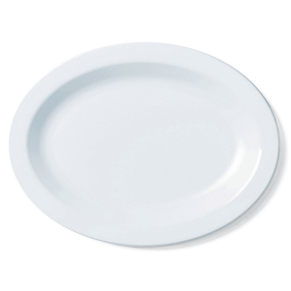 Cambro 120CWP148 12" x 9" Oval Camwear Platter - Plastic, White