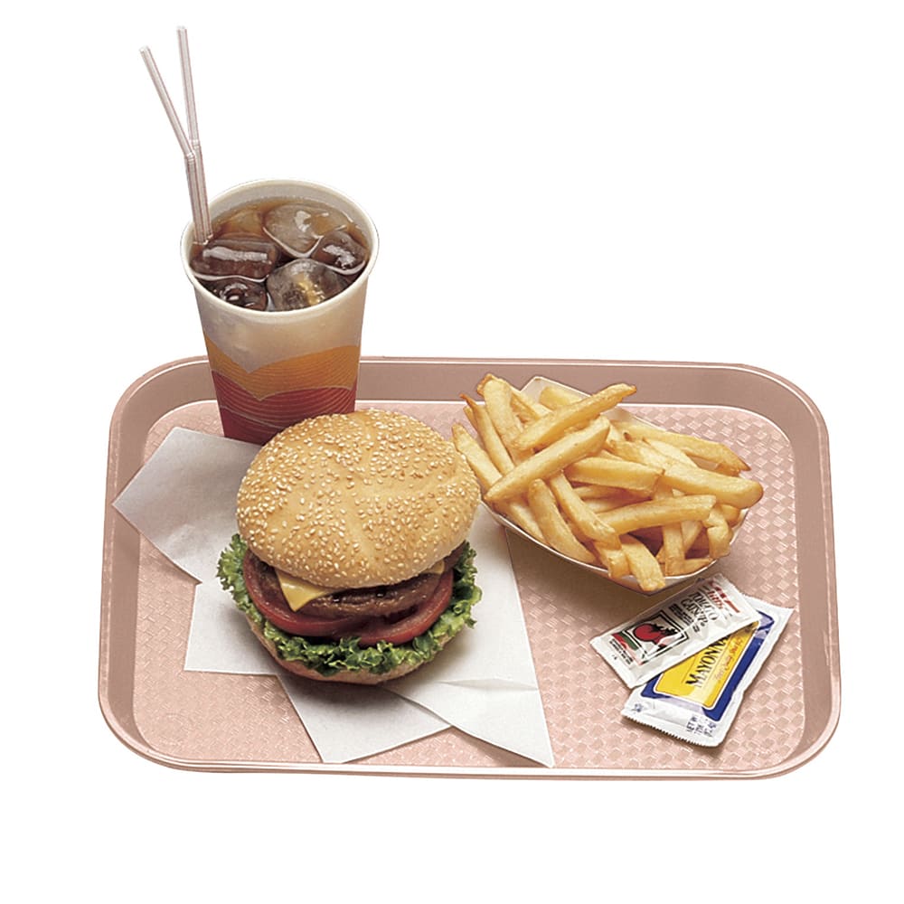 Cambro 1216FF409 Plastic Fast Food Tray - 16 1/8"L x 11 7/8"W, Blush