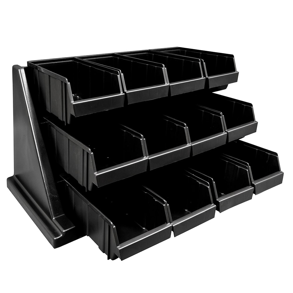 Cambro 12RS12110 Condiment Organizer w/ (12) Bins - Black
