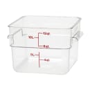 Cambro 12SFSCW135 12 qt Square Food Storage Container - CamSquare®, Polycarbonate, Clear thumbnail 2