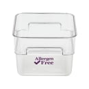 Cambro 12SFSCW441 12 qt Square Food Storage Container - CamSquare®, Allergen-Free, Polycarbonate, Clear thumbnail 2