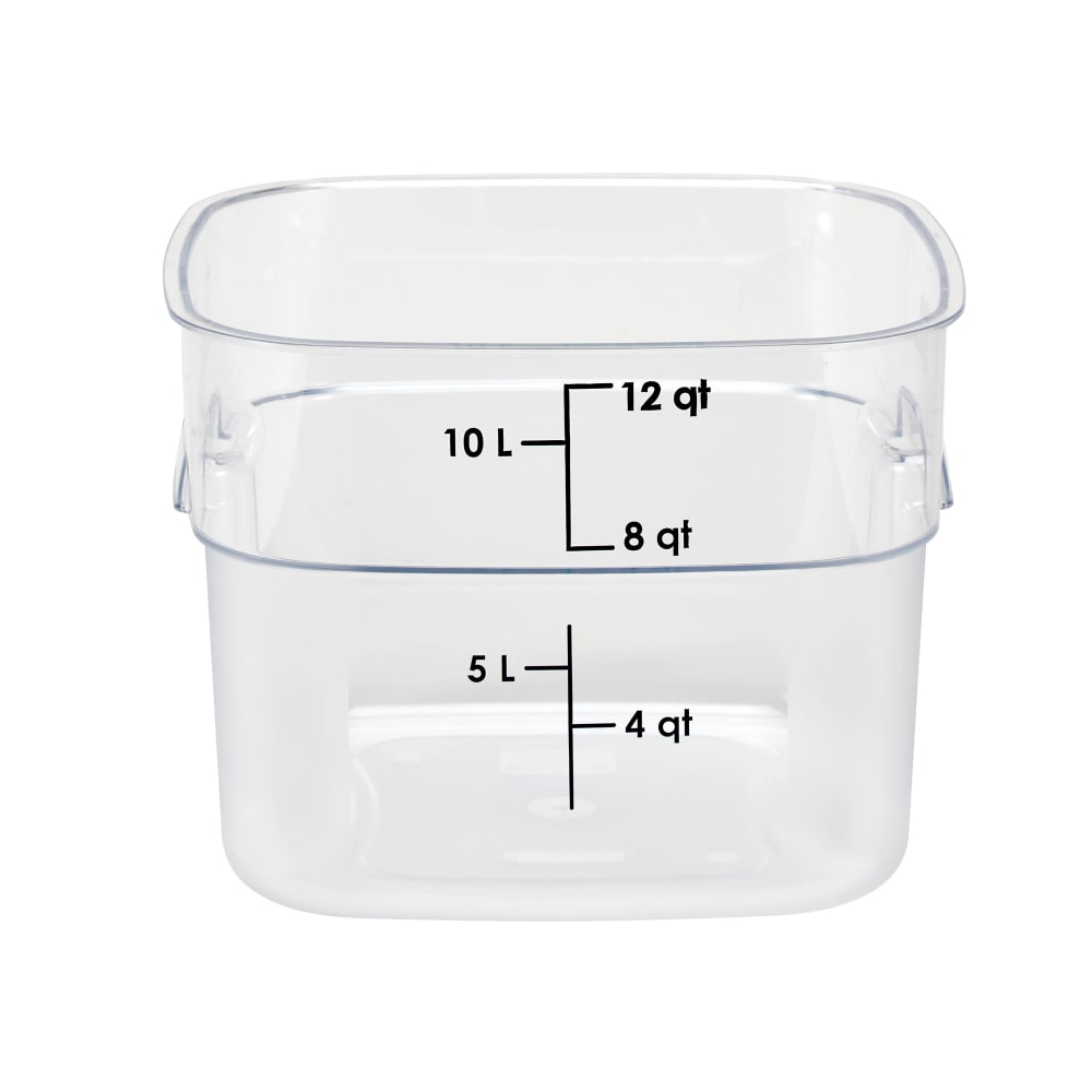 Cambro 12SFSPROCW135 12 qt FreshPro Square Food Storage Container - CamSquare®, Polycarbonate, Blue Graduation