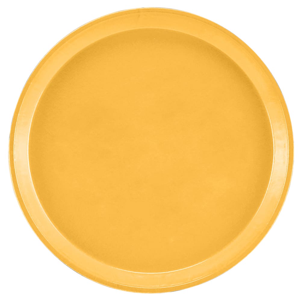 Cambro 1300171 13" Round Serving Camtray - Fiberglass, Tuscan Gold