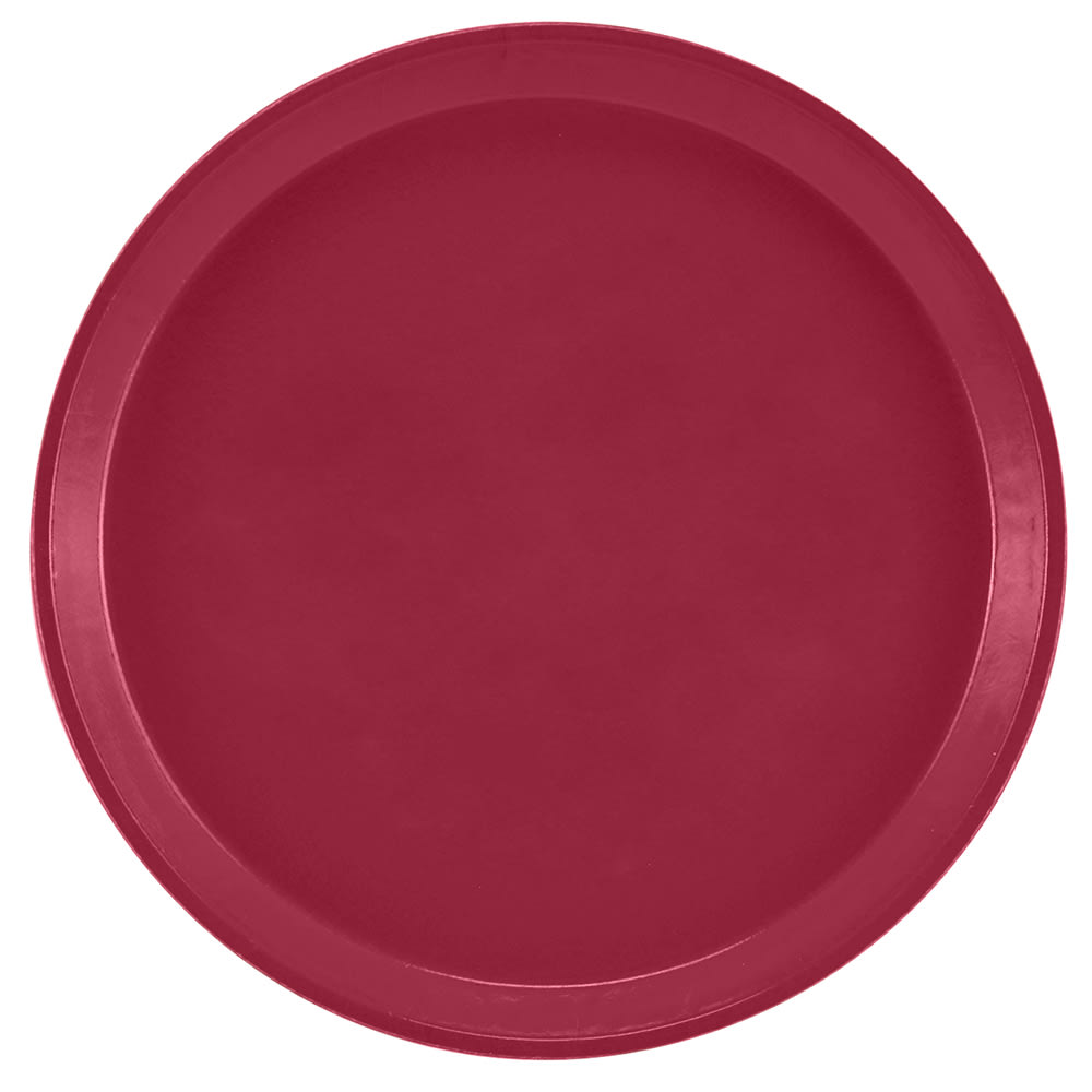 Cambro 1300505 13" Round Serving Camtray - Fiberglass, Cherry Red