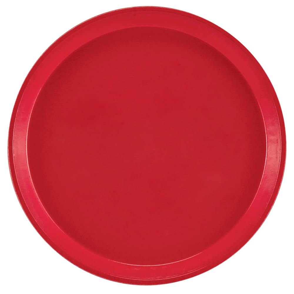Cambro 1300510 13" Round Serving Camtray - Fiberglass, Signal Red