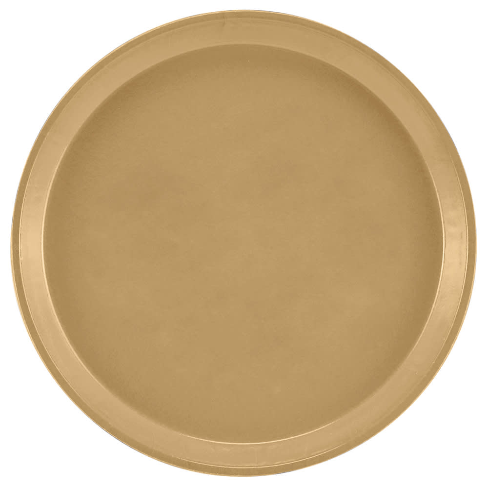 Cambro 1300514 13" Round Serving Camtray - Fiberglass, Earthen Gold