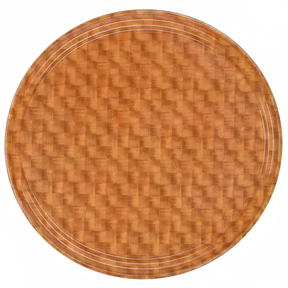 Cambro 1400302 14" Round Serving Camtray - Fiberglass, Light Basket Weave