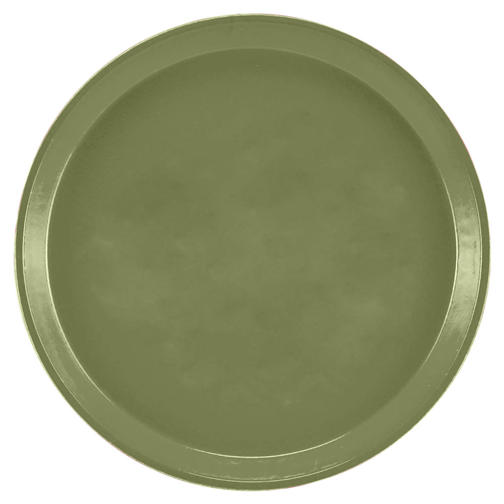Cambro 1400428 14" Round Serving Camtray - Fiberglass, Olive Green