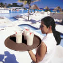 Cambro 1400CT138 14" Round Camtread Serving Tray - Fiberglass, Tavern Tan thumbnail 2