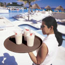 Cambro 1400CT138 14" Round Camtread Serving Tray - Fiberglass, Tavern Tan thumbnail 5