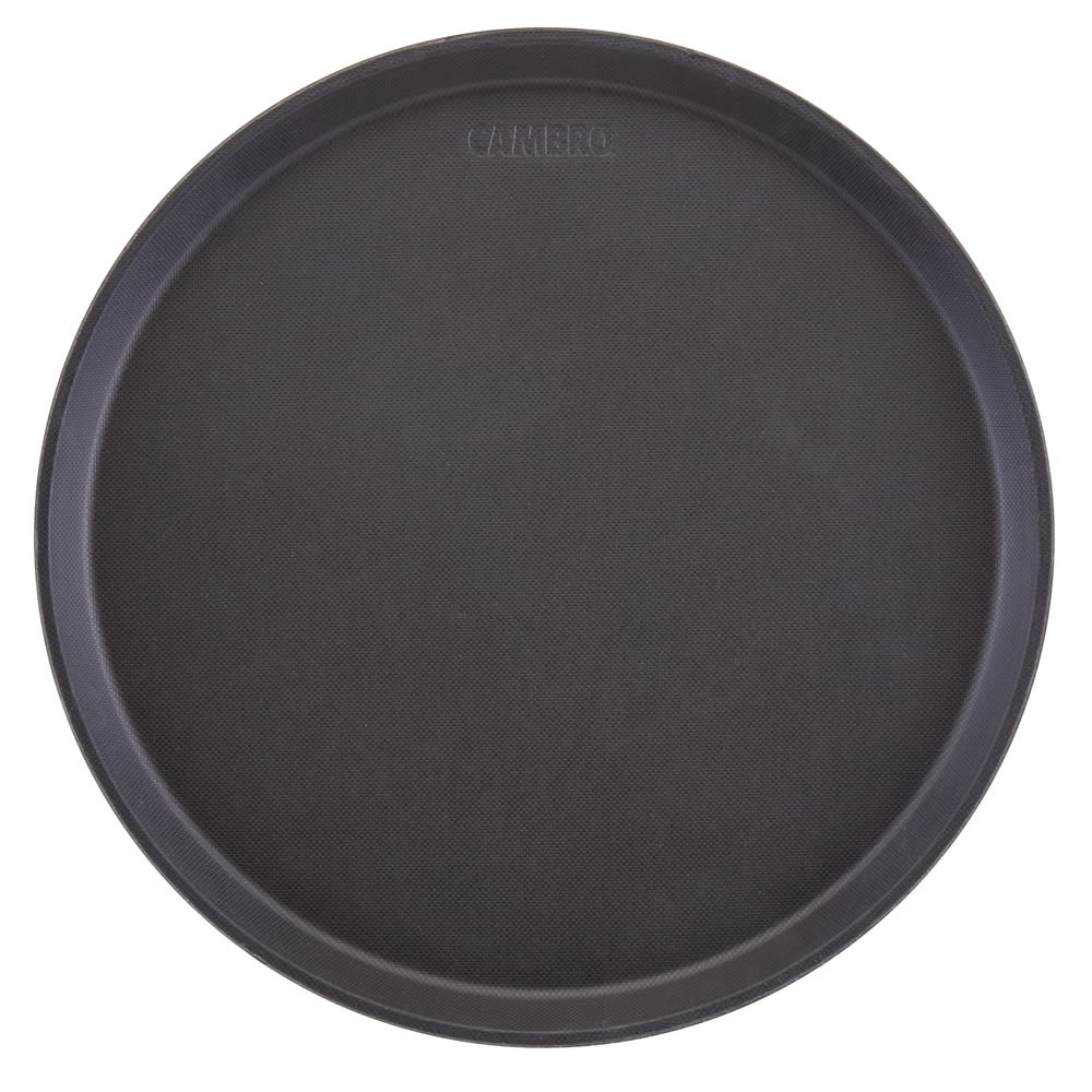 Cambro 1400TL110 13 49/50" Round Treadlite Tray, NonSkid, Fiberglass, Black