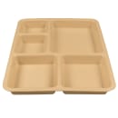 Cambro 1411CP161 Plastic Rectangular Tray w/ (5) Compartments, 14 3/8" x 10 9/16", Tan thumbnail 4