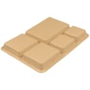 Cambro 1411CP161 Plastic Rectangular Tray w/ (5) Compartments, 14 3/8" x 10 9/16", Tan thumbnail 5