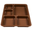 Cambro 1411CP167 Plastic Rectangular Tray w/ (5) Compartments, 14 3/8" x 10 9/16", Brown thumbnail 4