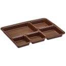 Cambro 1411CP167 Plastic Rectangular Tray w/ (5) Compartments, 14 3/8" x 10 9/16", Brown thumbnail 5
