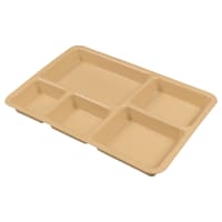 Cambro 1411CP167 Plastic Rectangular Tray w/ (5) Compartments, 14 3/8" x 10 9/16", Brown thumbnail 7