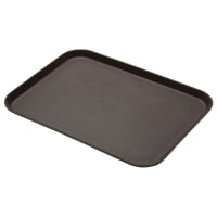 Cambro 1520CT110 Rectangular Camtread Serving Tray - 15x20 1/4", Fiberglass, Black Satin thumbnail 6