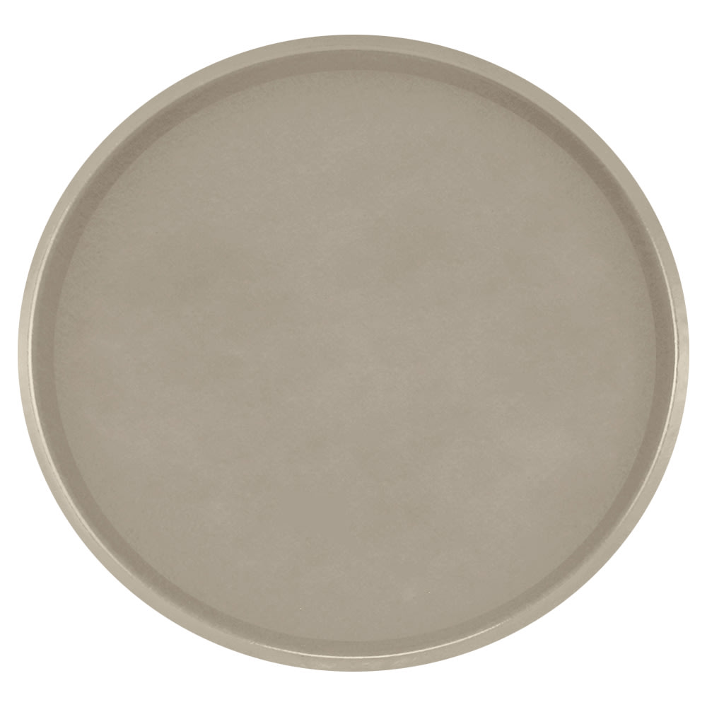 Cambro 1550104 16" Round Serving Camtray - Low-Profile, Fiberglass, Desert Tan