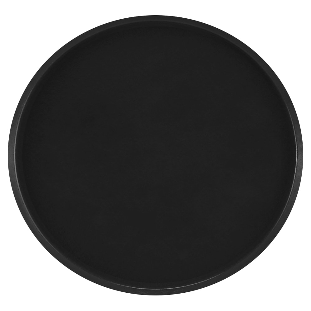 Cambro 1550110 16" Round Serving Camtray - Low-Profile, Fiberglass, Black