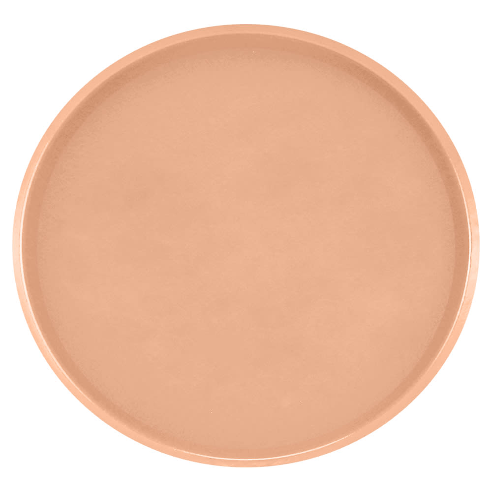 Cambro 1550117 16" Round Serving Camtray - Low-Profile, Fiberglass, Dark Peach