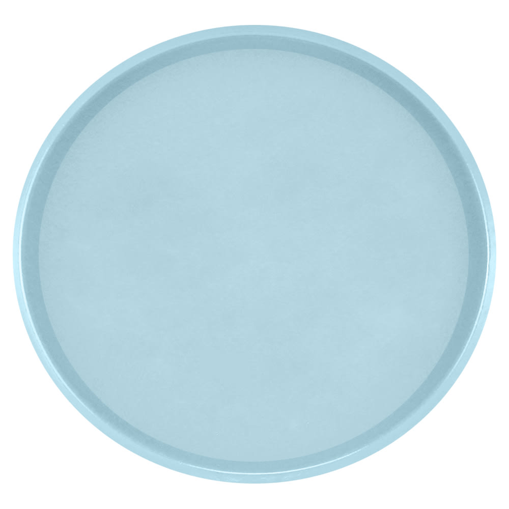 Cambro 1550177 16" Round Serving Camtray - Low-Profile, Fiberglass, Sky Blue