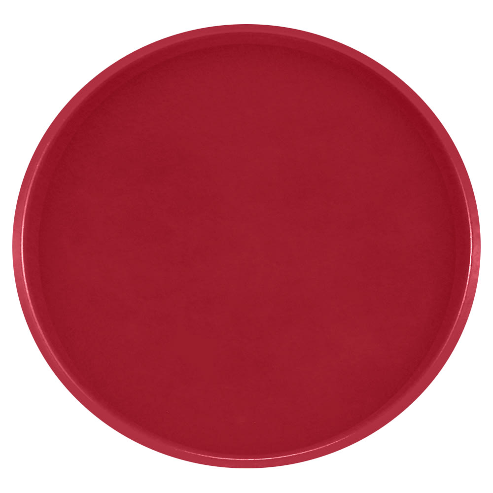 Cambro 1550221 16" Round Serving Camtray - Low-Profile, Fiberglass, Ever Red