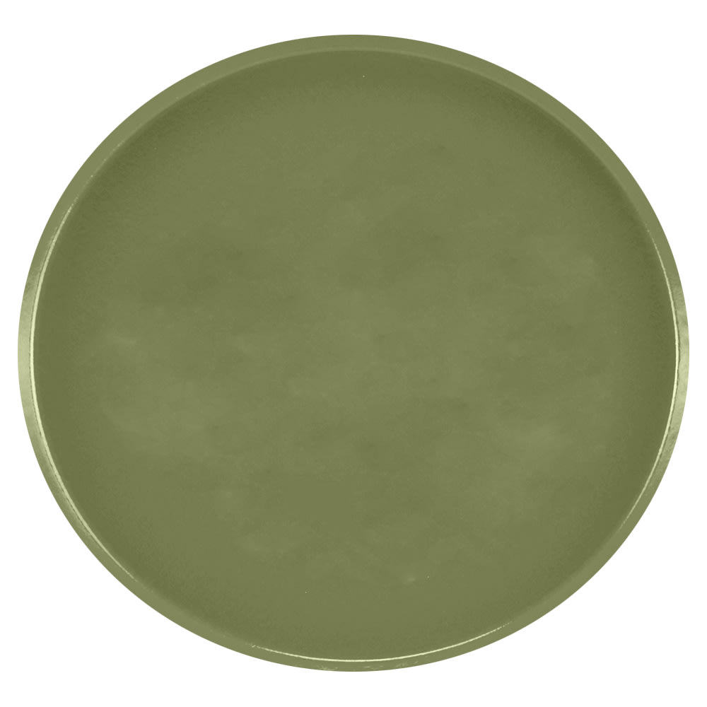 Cambro 1550428 16" Round Serving Camtray - Low-Profile, Fiberglass, Olive Green