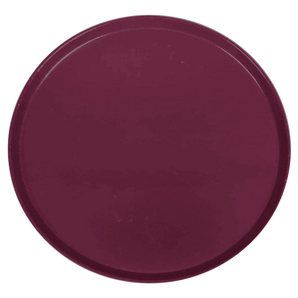 Cambro 1550522 16" Round Serving Camtray - Low-Profile, Fiberglass, Burgundy Wine