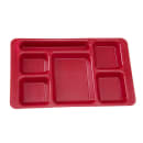 Cambro 1596CP416 Plastic Rectangular Tray w/ (6) Compartments, 9" x 15", Cranberry thumbnail 2