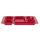 Cambro 1596CP416 Plastic Rectangular Tray w/ (6) Compartments, 9" x 15", Cranberry thumbnail 3