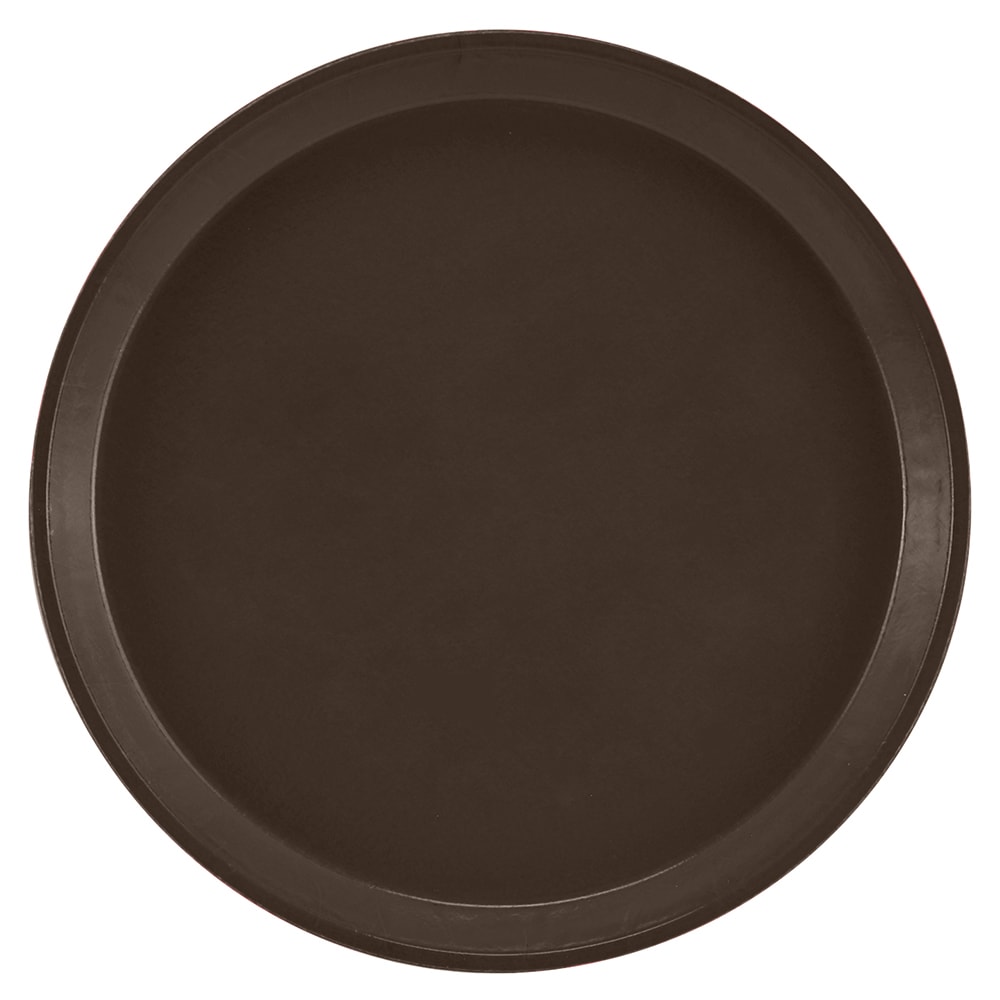 Cambro 1600116 16" Round Serving Camtray - Fiberglass, Brazil Brown