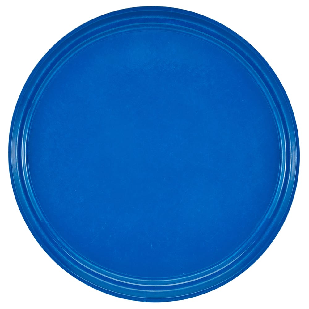Cambro 1600123 16" Round Serving Camtray - Fiberglass, Amazon Blue