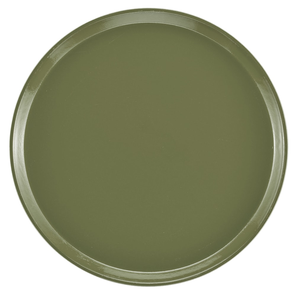 Cambro 1600428 16" Round Serving Camtray - Fiberglass, Olive Green