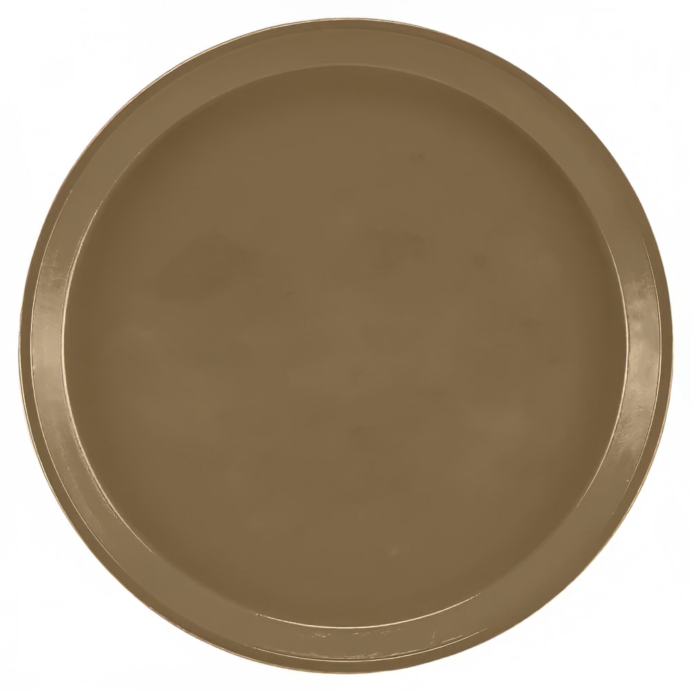 Cambro 1600513 16" Round Serving Camtray - Fiberglass, Bay Leaf Brown