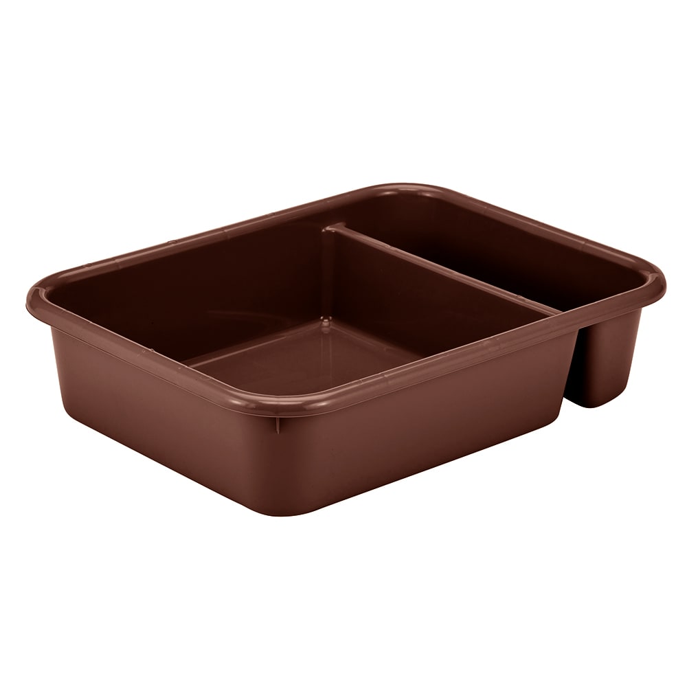 Cambro 1621CBP131 Cambox® Bus Box w/ (2) Compartments - 15 3/5" x 20 1/2" x 4 4/5", Dark Brown