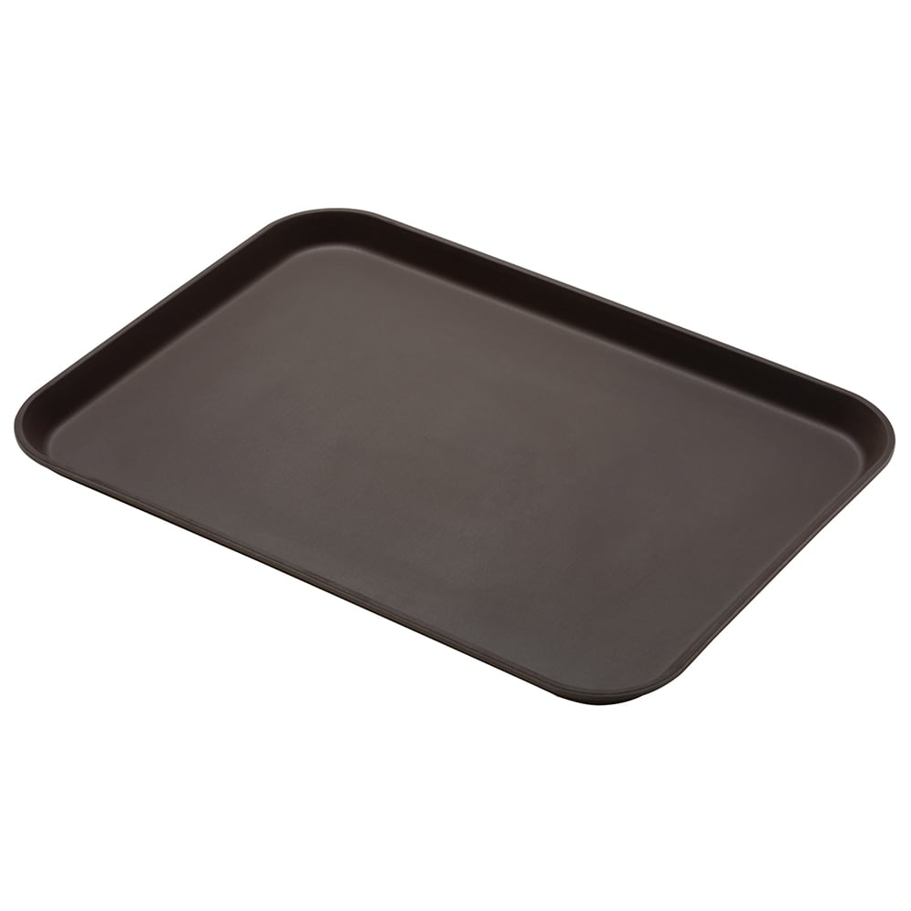 Cambro 1622CT138 Rectangular Camtread Serving Tray - 16x22", Fiberglass, Tavern Tan