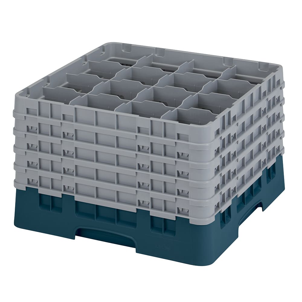 Cambro 16S1058414 Camrack® Glass Rack w/ (16) Compartments - (5) Gray Extenders, Teal