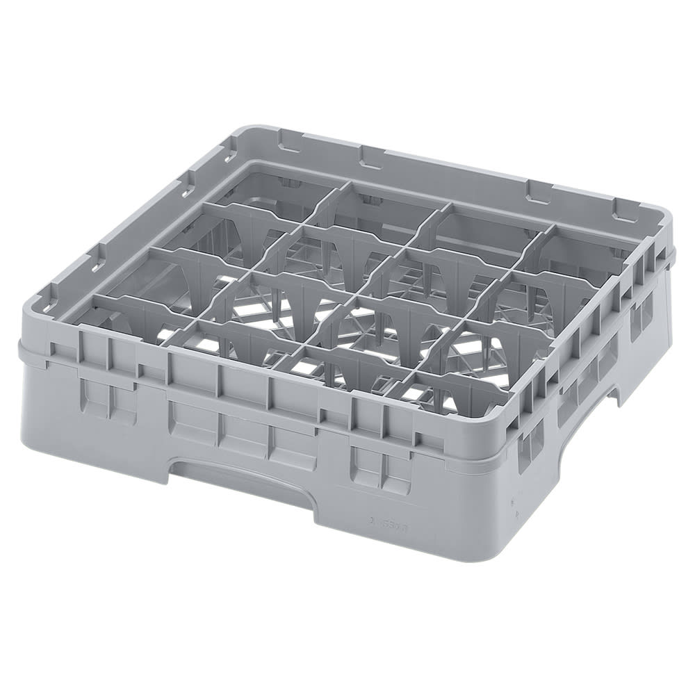 Cambro 16S318151 Camrack® Glass Rack w/ (16) Compartments - (1) Gray Extender, Soft Gray
