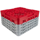 Cambro 16S800163 Camrack® Glass Rack w/ (16) Compartments - (4) Gray Extenders, Red thumbnail 4