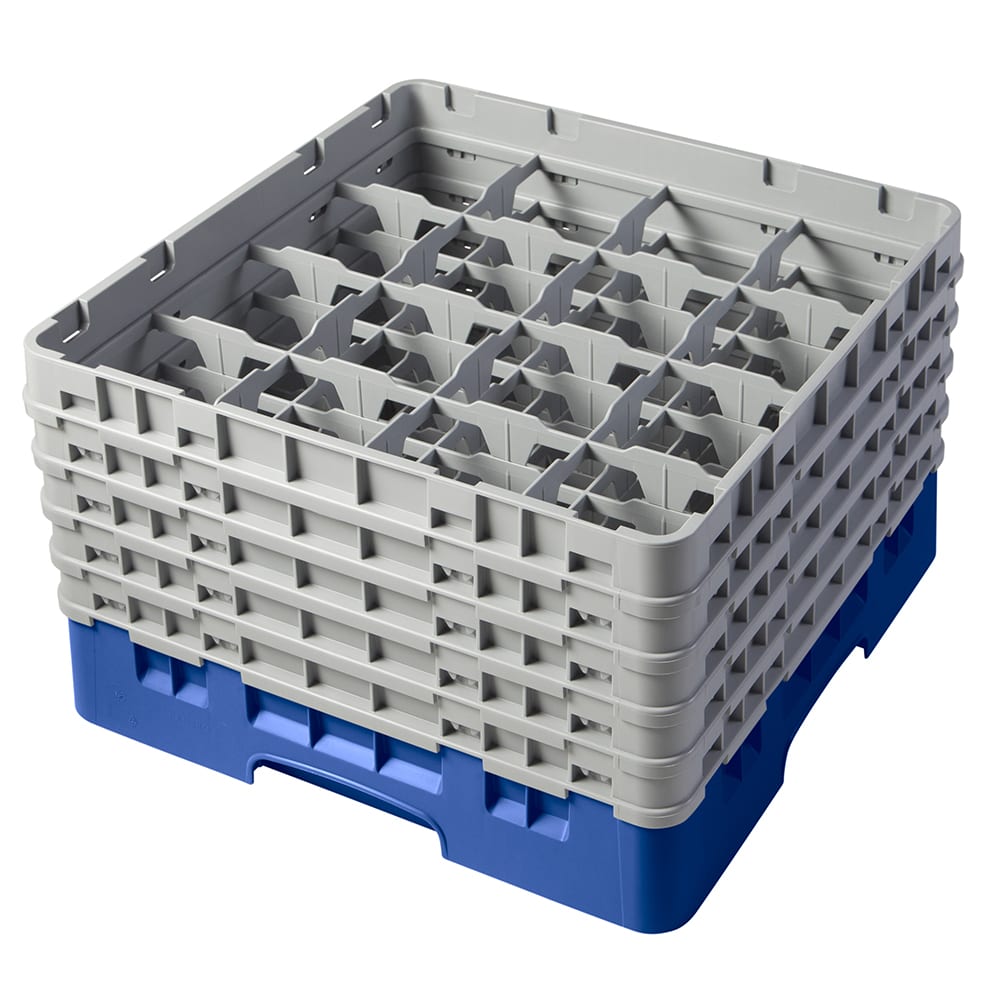 Cambro 16S958168 Camrack® Glass Rack w/ (16) Compartments - (5) Gray Extenders, Blue