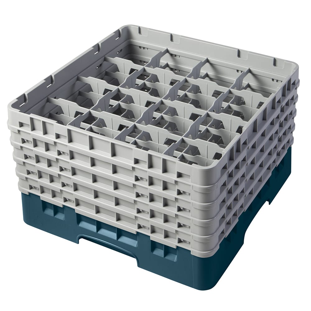 Cambro 16S958414 Camrack® Glass Rack w/ (16) Compartments - (5) Gray Extenders, Teal
