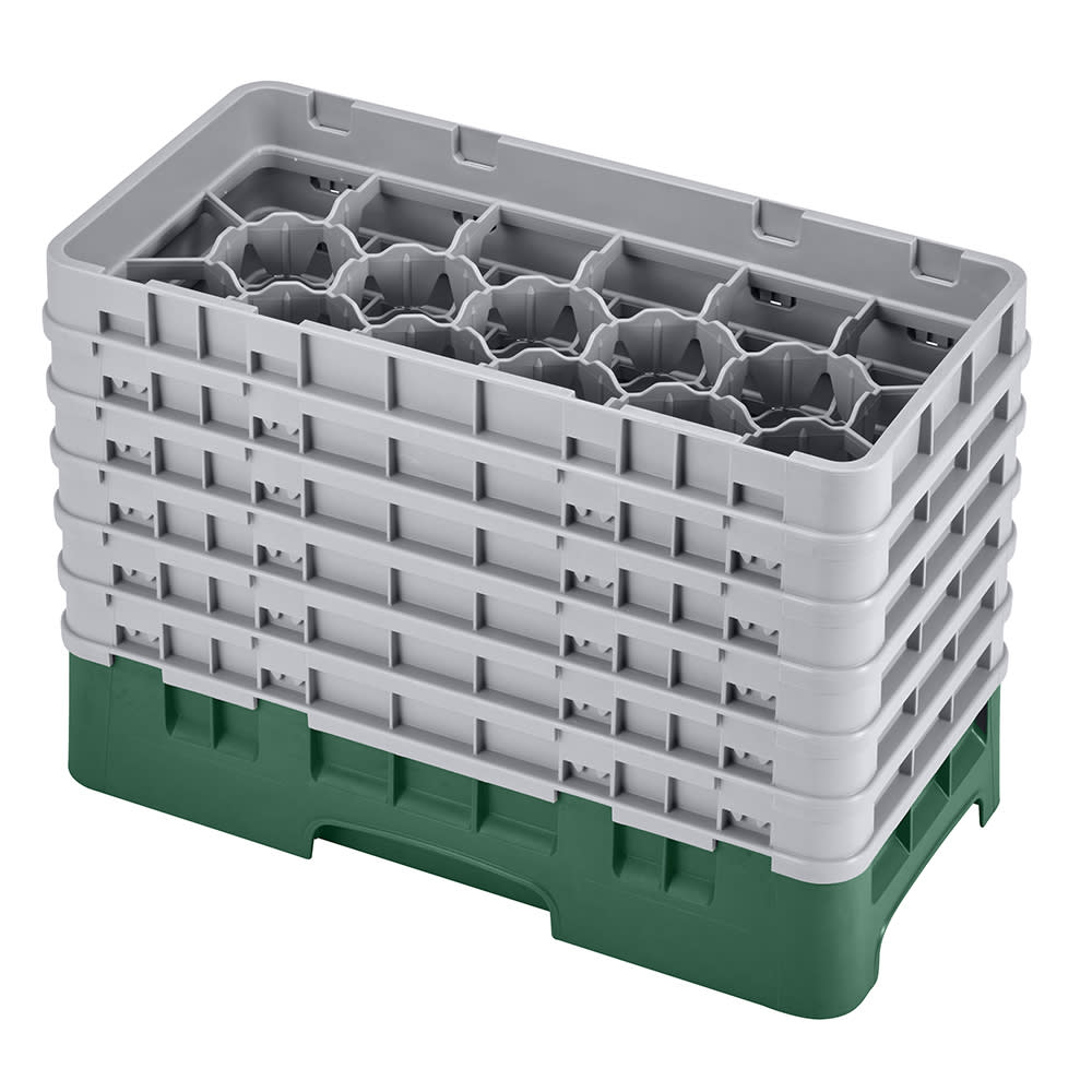 Cambro 17HS1114119 Camrack Glass Rack - (6)Extenders, 17 Compartment, Sherwood Green