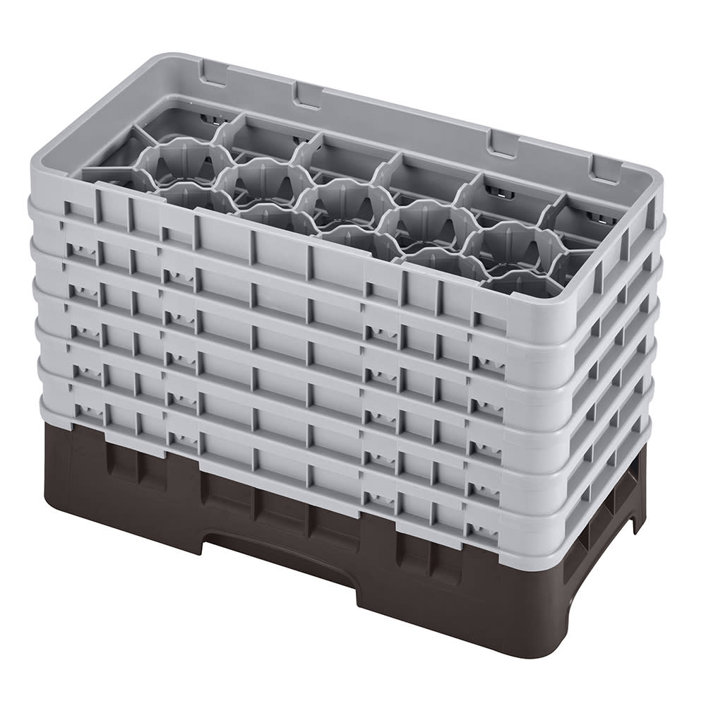 Cambro 17HS1114167 Camrack Glass Rack - (6)Extenders, 17 Compartment, Brown