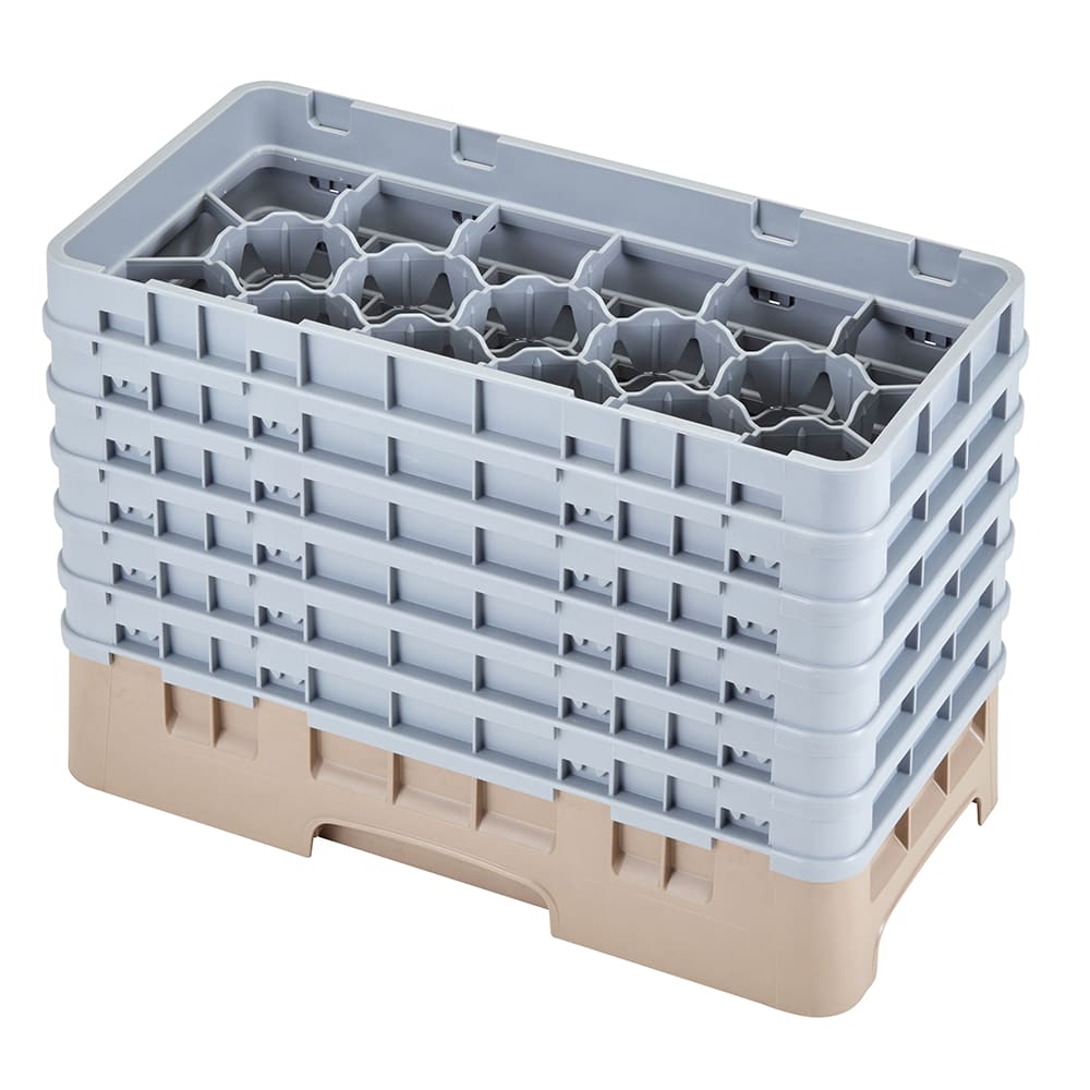 Cambro 17HS1114184 Camrack Glass Rack - (6)Extenders, 17 Compartment, Beige