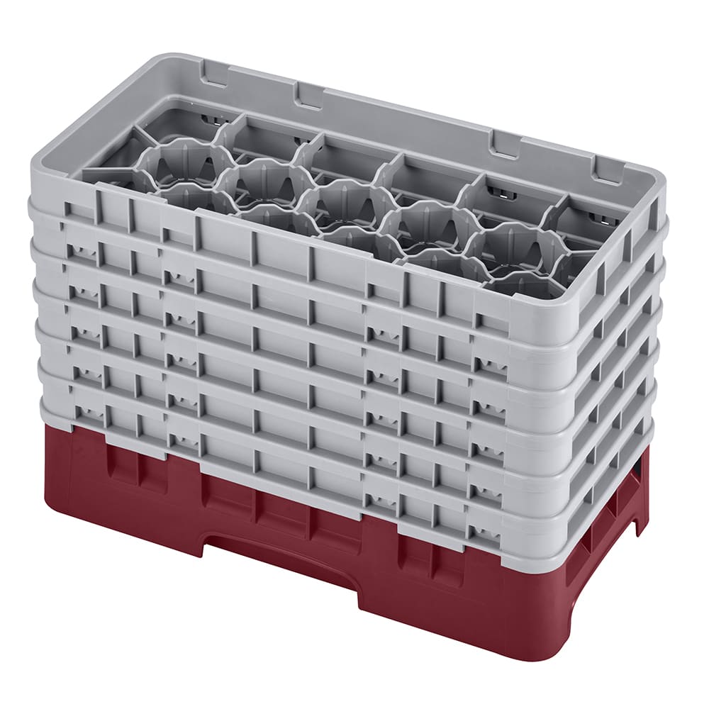 Cambro 17HS1114416 Camrack Glass Rack - (6)Extenders, 17 Compartment, Cranberry
