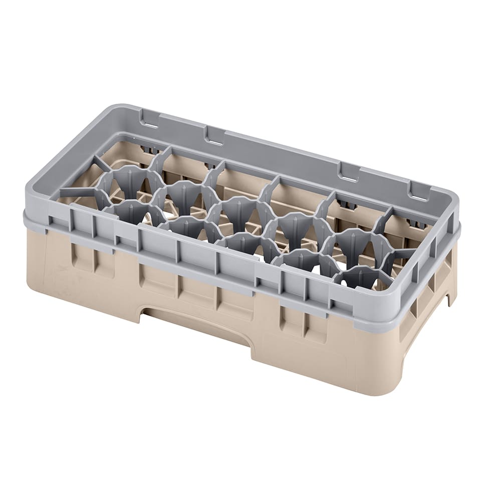 Cambro 17HS318184 Camrack Glass Rack with Extender - 17 Compartment, Beige