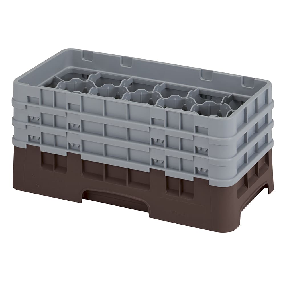 Cambro 17HS638167 Camrack Glass Rack - (3)Extenders, 17 Compartment, Brown